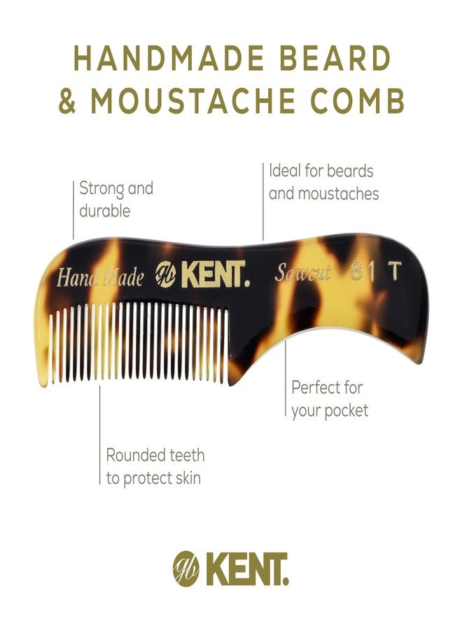 Kent 81T FOT Tokyo Yellow Beard Pocket Comb Set for Men - Beard Kit for Travel and Home, Mustache Comb for Men, Mini Comb Beard Combs for Mens Grooming, Sawcut Hand polished Made in England - Image 5